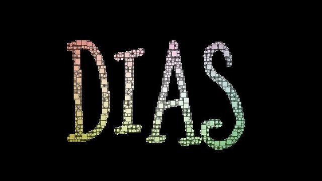 Buenos Dias Pixelated Text Morphing Looping Grid With Glitch Effect