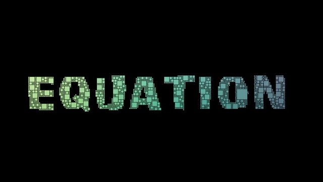 Quadratic Equation Pixelated Text Morphing Looping Boxes With Glitch Effect
