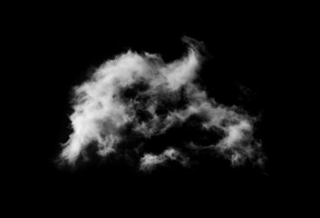 white clouds isolated on black background