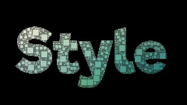 Artistic Style Pixelated Text Transforming Looping Grid With Glitch Effect