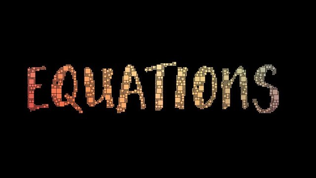 Simultaneous Equations Pixelated Text Warping Looping Squares With Glitch Effect