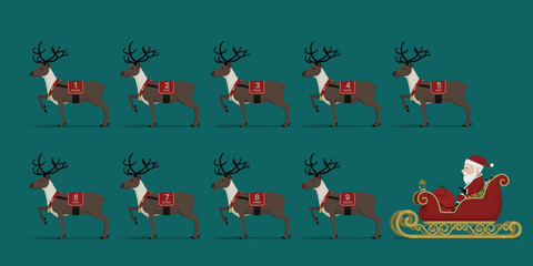 Set of Santa and his reindeer © heavypong