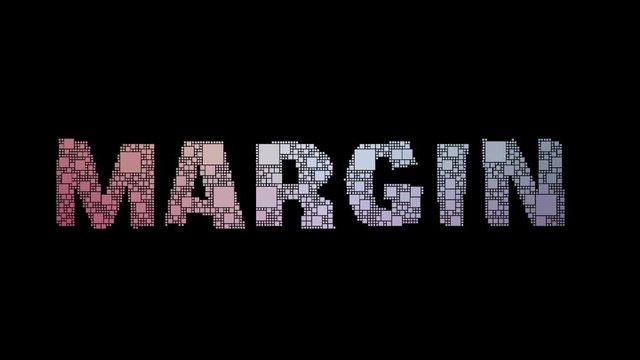 Gross Margin Pixelated Text Morphing Looping Pixels With Glitch Effect