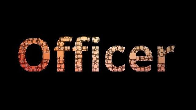 Financial Officer Pixelated Text Transforming Looping Boxes With Glitch Effect