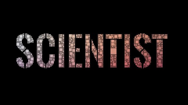 Computer Scientist Pixelated Text Changing Looping Boxes With Glitch Effect
