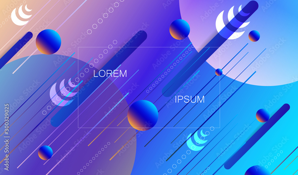 Poster minimal geometric abstract background. dynamic gradient shapes design. creative illustration ideal f