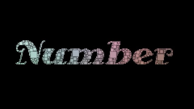 Complex Number Pixelated Text Transforming Looping Boxes With Glitch Effect