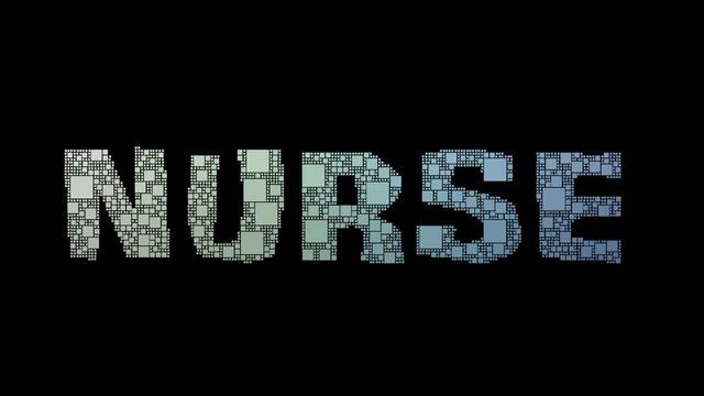 Staff Nurse Pixelated Text Transforming Looping Grid With Glitch Effect