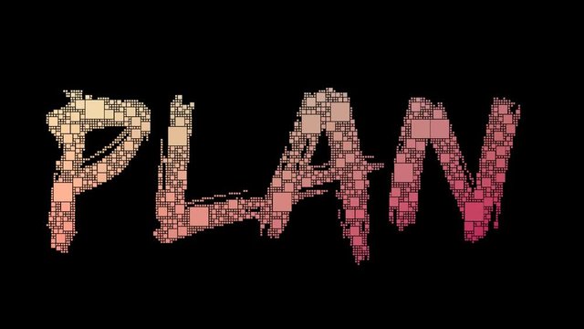 Pension Plan Pixelated Text Warping Looping Boxes With Glitch Effect