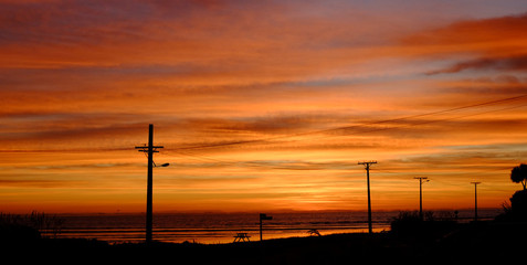 Fototapeta na wymiar Sunrise at Riverton, Southland, New Zealand