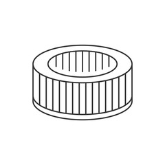 Car air filter linear icon on white background. Editable stroke