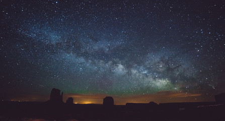 Monument Valley at night , Arizona - Powered by Adobe