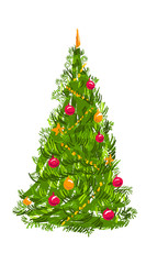 Christmas tree. Hand drawn. Vector illustration
