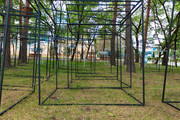Fototapeta premium Lenin stadium on the embankment of Khabarovsk.