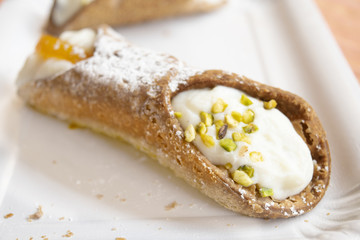 sicilian pastry roll or cannolo
