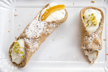 sicilian pastry roll or cannolo