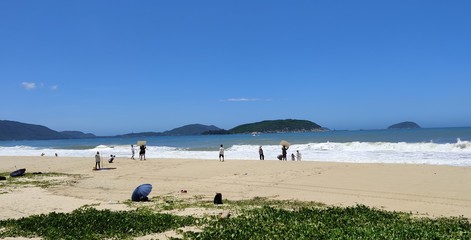 The sea, the waves, the sand at Yalong Bay on Hainan