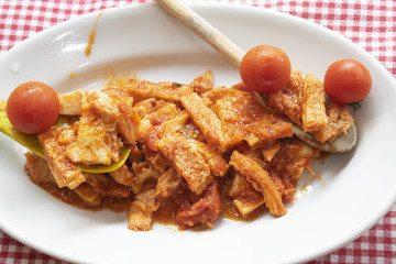 tripe roman style with tomato sauce