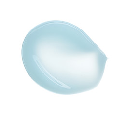 Smears and texture of blue cosmetic gel isolated on white background