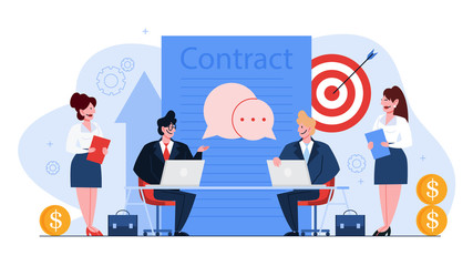 Contract concept. Official agreement, idea of partnership
