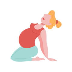 Yoga for pregnant woman concept. Fitness and sport
