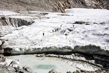 Hiking on top of Cho La Pass, Nepal