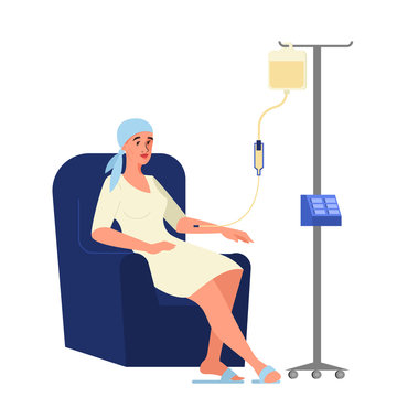 Vector illustration of oncology patient having a chemotherapy.