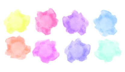 Colorful watercolor brush set for your design, vector.