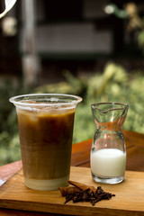 a coffee drink and tea mixed with milk that adds more delicious taste