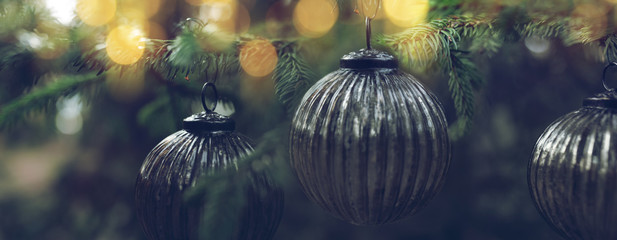 Christmas ornament on a fir tree