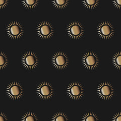 Cute Golden sun seamless pattern