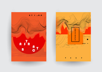 Template brochures, flyers, business presentations. Modern flat line style, layout in A4 size. 