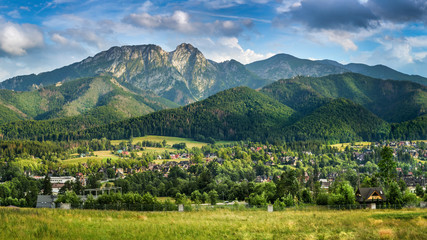 Zakopane and Tatra Mountains  - summit of Giewont - obrazy, fototapety, plakaty