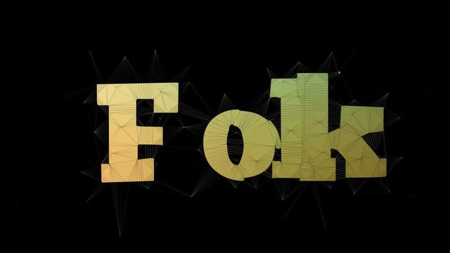 Folk Music Text Merging Tessellated Looping Grid Text Morph