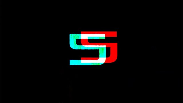 GLITCH Countdown from 10 to 0 on black background, with bip audio sound