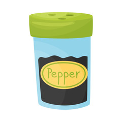 Transparent pepper shaker. Vector illustration on a white background.