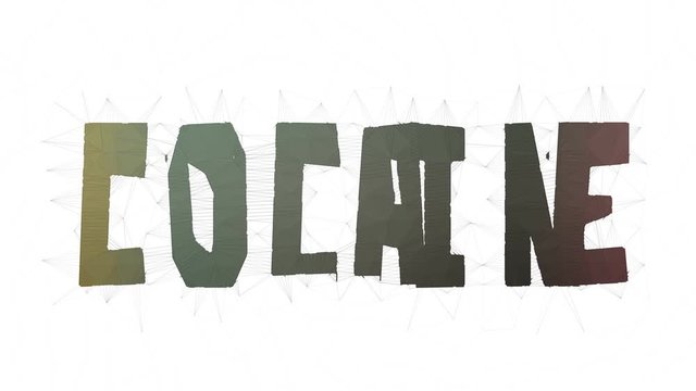 Cocaine Addiction Text Changing Tessellating Looping Grid Text Morph