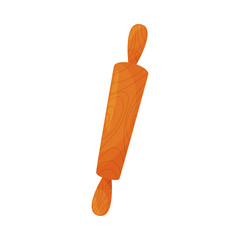 Wooden rolling pin. Vector illustration on a white background.