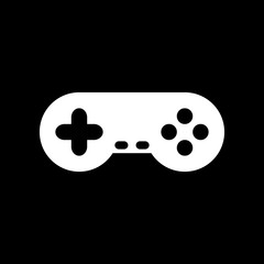 Game console icon on black.