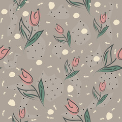 Floral Seamless Pattern. For backgrounds, wallpapers, etc. Vector Illustration.