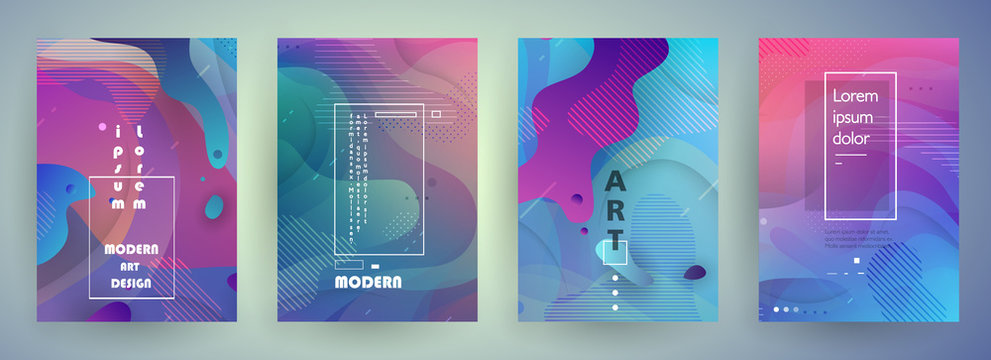 Liquid color background design. A4 format. Futuristic design posters