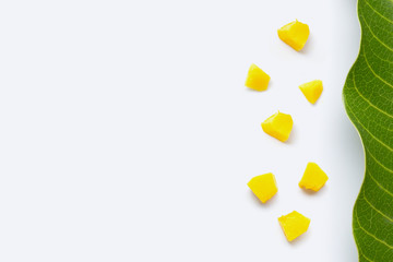 Obraz premium Tropical fruit, Mango on white background.