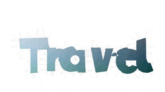 Travel Agency Text Transforming Tessellating Looping Polygons Text Morph