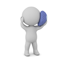 Upset 3D Character with Tooth Pain