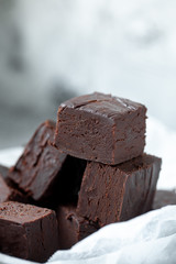 Homemade raw milk free, sugar free vegan chocolate brownies or fudge