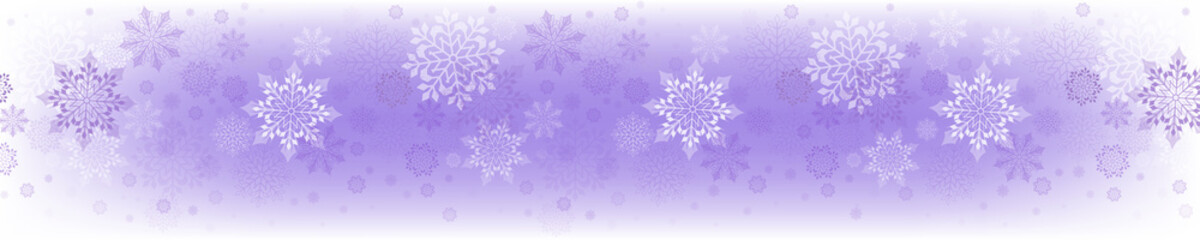 Fototapeta na wymiar Christmas light purple composition with a set of beautiful snowflakes