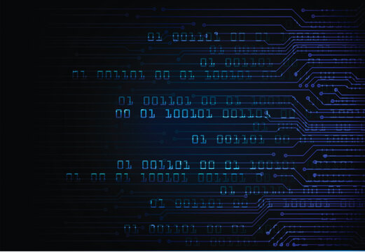 Blue cyber circuit future technology concept background