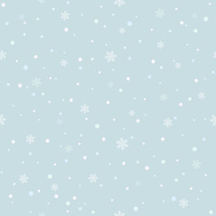 Blue Seamless Background with Christmas Snowflakes