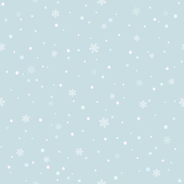Blue Seamless Background with Christmas Snowflakes