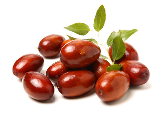 jujube or chinese date on white background